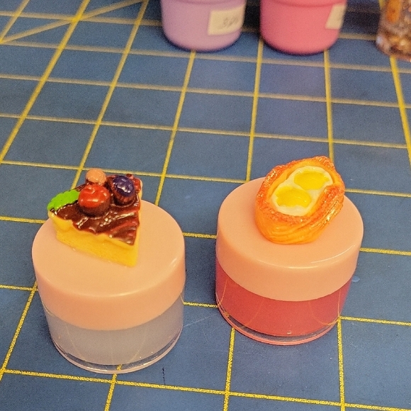 Pastery & Blue Berry Pie  Dessert-Themed Lip Balm Set of 2 - Picture 1 of 1